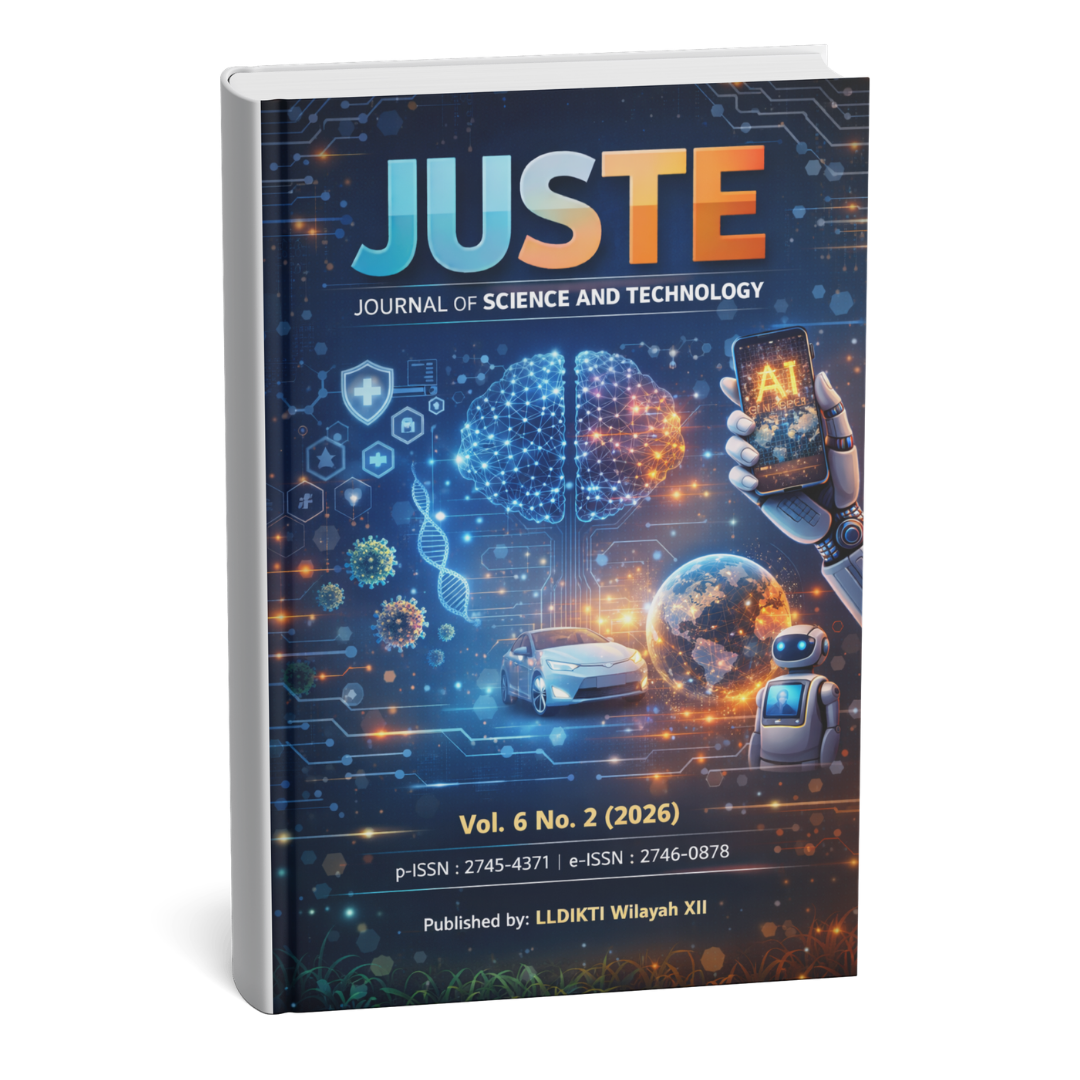 					View Vol. 6 No. 2 (2026): JUSTE (Journal of Science and Technology)
				